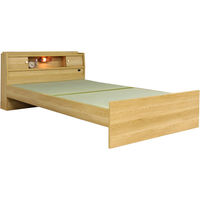 【軒先渡し】友澤木工 機能性畳ベッド 高さ3段階調整 ダブル 1410×2150×720mm ナチュラル 1台（直送品）
