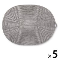 無印良品 インド綿ロープ マット L グレー 約31×24cm 5枚 良品計画
