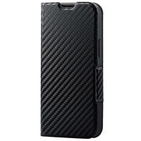 iPhone13 mini ケース フラップ レザー 軽量 薄型 マグネット ブラック PM-A21APLFUCB エレコム 1個（直送品）