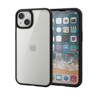 iPhone13 ケース ハイブリッドケース 軽量 ガラスフィルム付 360度保護 ブラック PM-A21BTS3BK エレコム 1個（直送品）