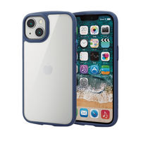 iPhone13 ケース ハイブリッドケース 軽量 フレームカラー ネイビー PM-A21BTSLFCNV エレコム 1個（直送品）