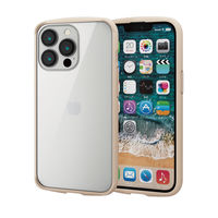 iPhone13 Pro ケース ハイブリッドケース 軽量 背面ガラス アイボリー PM-A21CTSLFCGIV エレコム 1個（直送品）