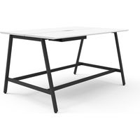 オカムラ VILLAGE VD-A　ワークテーブル　幅1800×奥行1200×高さ1000mm　天板ホワイト/脚ブラック 1台（取寄品）