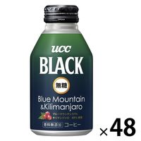 【缶コーヒー】UCC上島珈琲 BLACK（ブラック）無糖 ブルーマウンテン＆キリマンジァロ 275g 1セット（48缶）