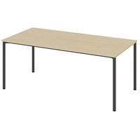 アスクル マルチワークテーブル 幅1800×奥行900×高さ720mm ライトウッド天板・ブラック脚 1台（2梱包）  オリジナル
