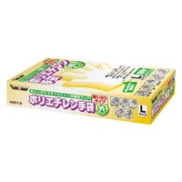 川西工業 ポリエチレン使いきり手袋 外エンボス 100枚入 L クリア #2012 1箱(100枚入)