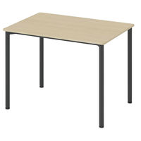 アスクル マルチワークテーブル 幅1000×奥行700×高さ720mm ライトウッド天板・ブラック脚 1台  オリジナル