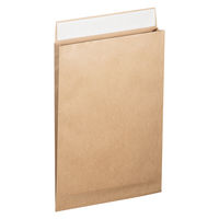 スーパーバッグ 薄マチ宅配袋（紙製） ラミネート加工 茶 A4対応サイズ 封かんシール付 1パック（50枚入）
