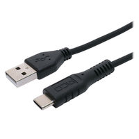 ナカバヤシ やわらかシリコン USB TypeーCケーブル 2m ブラック USB-YCA20/BK 1個