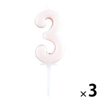 ナンバーキャンドル 3 数字 ろうそく パステル CM ケーキメイド 000DL-6003 1セット（1個×3） 誕生日 貝印