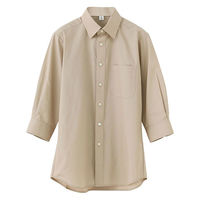 セブンユニフォーム 男女兼用レギュラーカラー七分袖シャツ/Sサイズ ブラウン GH7022-6 1セット(2枚)（直送品）