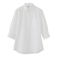 セブンユニフォーム 男女兼用レギュラーカラー七分袖シャツ/3Sサイズ ホワイト GH7022-0 1セット(2枚)（直送品）