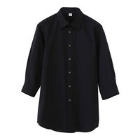 セブンユニフォーム 男女兼用レギュラーカラー七分袖シャツ/LLサイズ ブラック GH7023-9 1セット(2枚)（直送品）