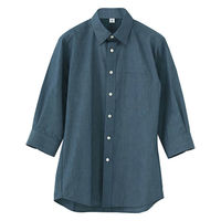 セブンユニフォーム 男女兼用レギュラーカラー七分袖シャツ/Mサイズ ブルーグレー GH7022-4 1セット(2枚)（直送品）