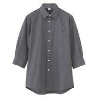 セブンユニフォーム 男女兼用レギュラーカラー七分袖シャツ/3Sサイズ チャコールグレー GH7022-8 1セット(2枚)（直送品）
