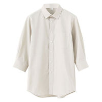 セブンユニフォーム 男女兼用レギュラーカラー七分袖シャツ/Mサイズ ベージュ GH7023-6 1セット(2枚)（直送品）