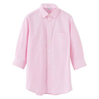 セブンユニフォーム 男女兼用レギュラーカラー七分袖シャツ/Sサイズ ピンク GH7023-2 1セット(2枚)（直送品）