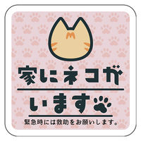 グリーンクロス マグネット 家にネコがいます ピンクB 茶トラ 6300076783 1枚（直送品）