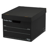 フェローズ バンカーズボックス フタ付き A4サイズ 703Sボックス ブラック 黒 FE-100143095 1セット(3枚入)