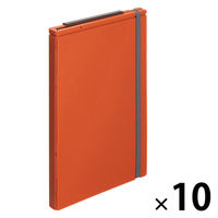 リヒトラブ Mutual 二つ折りクリップボード A5(A4・2ツ折) テラコッタオレンジ A2068-4 1セット(1枚×10)