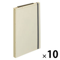 リヒトラブ Mutual 二つ折りクリップボード A5(A4・2ツ折) アイボリー A2068-16 1セット(1枚×10)