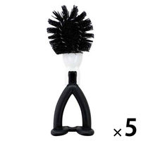 ニコット（Nicott）キッチンブラシ キッチン排水口洗いブラシ ブラック 1セット（1個×5）サンベルム