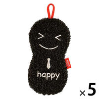 ニコット（Nicott）ニコニコスポンジ ハッピー ブラック スポンジ 1セット（1個×5） サンベルム