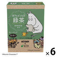 国太楼 ムーミン カフェインレス緑茶 三角ティーバッグ 1セット（16バッグ入×6個）