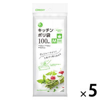 キッチンポリ袋 ティシューのように取り出せる 半透明 M 1セット（1パック（100枚入）×5）オルディ
