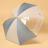 (らこれキッズ)レイン長傘 50cm ライトグレー LAKOLE/ラコレ