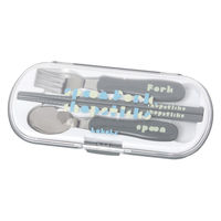 (らこれキッズ)ブロックロゴカトラリートリオセット チャコール LAKOLE/ラコレ