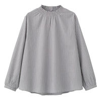 ディーエーピーネットワーク シャーリング衿ブラウス ライトグレー L W018216632 1着（直送品）