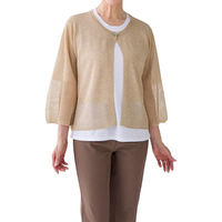 ディーエーピーネットワーク ニットワンボタントッパーカーディガン ベージュ M W018217061 1着（直送品）