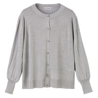 ディーエーピーネットワーク ニット袖プリーツカーディガン グレー M~L W0182170921 1着（直送品）