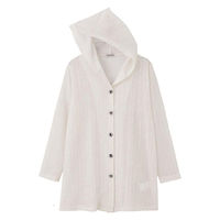 ディーエーピーネットワーク カットフード付カーディガン アイボリー M~L W018217131 1着（直送品）