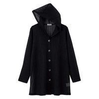 ディーエーピーネットワーク カットフード付カーディガン ブラック M~L W0182171331 1着（直送品）