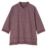 ディーエーピーネットワーク 7分袖刺繍半開ブラウス ローズ M W018217251 1着（直送品）