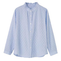 ディーエーピーネットワーク 綿ドビーブラウス サックス L W0182173212 1着（直送品）