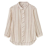 ディーエーピーネットワーク 7分袖ストライプブラウス ホワイト L W018217332 1着（直送品）