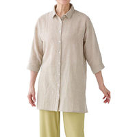 ディーエーピーネットワーク 7分袖ストライプブラウス ベージュ M~L W018218021 1着（直送品）