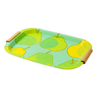 正和 トレー isso ecco イッソ・エッコ ファブリックトレー 持ち手付き ペアー 梨柄 46cm グリーン 244431 1個（直送品）