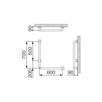 ミヤコ MB115ー1LS 浴室手摺(左) 38X1.5 1個（直送品）