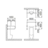 ミヤコ MB153S ストール小便器手摺 34X1.5 1個（直送品）