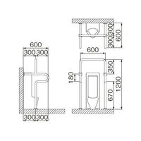 ミヤコ MB155S ストール小便器手摺 34X1.5 1個（直送品）
