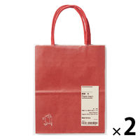 無印良品 紙袋 大 赤 ３枚 約幅１３．５×奥行８×高さ１７ ｃｍ 1セット（1個（3枚入）×2） 良品計画