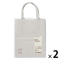 無印良品 紙袋 大 グレー ３枚 約幅１３．５×奥行８×高さ１７ ｃｍ 1セット（1個（3枚入）×2） 良品計画