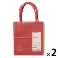 無印良品 紙袋 小 赤 ３枚 約幅１２×奥行７×高さ１３．５ ｃｍ 1セット（1個（3枚入）×2） 良品計画