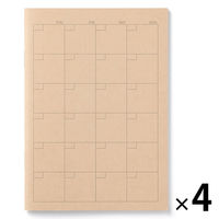 無印良品 ノート マンスリー Ａ６・３２枚 1セット（1冊×4） 良品計画