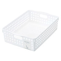 【収納ボックス】 イノマタ化学 ストックバスケットB5 ホワイト 4573 1個