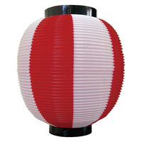 Ｐ・Ｏ・Ｐプロダクツ ポリ提灯　ストライプカラーちょうちん 九寸丸 8877　赤白 009112641 1個